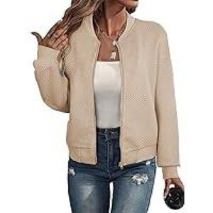 SHEIN Beige Suede-Look Bomber Jacket. Item # 11378